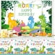 thumbnail image 3 of 3 piezas de mantel de dinosaurio de acuarela para cubierta de mesa de dinosaurio, suministros de fiesta de cumpleaños, decoraciones de 54 x 108 pulgadas JM, 3 of 6