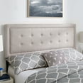 thumbnail image 2 of Modern Sleep Melbourne Tufted Upholstered Headboard, Beige and Queen, 2 of 8