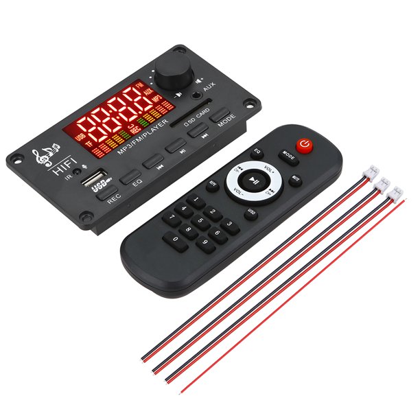 2 amplificadores de 50 W, placa decodificadora de MP3 compatible con Bluetooth (control remoto grande)