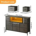 thumbnail image 2 of Fairy Dresser, Black 55" TV Stand with 8 Drawers, LED & Power Outlets for Bedroom, Living Room, Entryway, 2 of 8