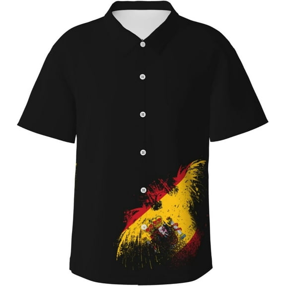 Green Leaves Mens Hawaiian Shirt Short Sleeve Casual Button Up Tropical Summer Beach Shirt