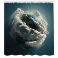 thumbnail image 3 of Ambesonne Earth Shower Curtain, Planet Majestic Clouds, 69"Wx84"L, Petrol Blue White, 3 of 3