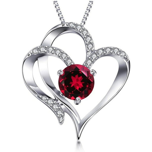 Xihbxyly Collar con Piedra de Nacimiento, Colgante de Corazón, Cadena Ajustable, Elegante Opción de Regalo, Ideal para Cumpleaños, Aniversarios o Uso Diario, para Mujeres y Niñas, con Dije Personaliz