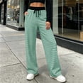 thumbnail image 5 of Tqcoqu Women's 2026 Striped Wide Leg Pants Sweatpants with Pocket, Knit Drawstring Elastic Waist Pj Bottom Casual Pants, Daily Home Wear Fall Outfits,Women's,Size S-XXL, 5 of 8