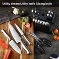 thumbnail image 6 of AMBLER Kitchen Knife Set with Block, 16 PCS High Carbon Stainless Steel Sharp Serrated Steak Knives(Silver), 6 of 7