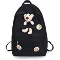 thumbnail image 1 of Mochila escolar para niñas, mujeres, mochila para damas, mochila escolar, juego de mochila con juguete de peluche para niñas adolescentes (negro), 1 of 5