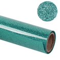 thumbnail image 1 of Heat Transfer Glitter Vinyl HTV - Iron On for DIY T-Shirts, Craft Garment Heat Press - 12inch X 20inch -Teal, 1 of 1