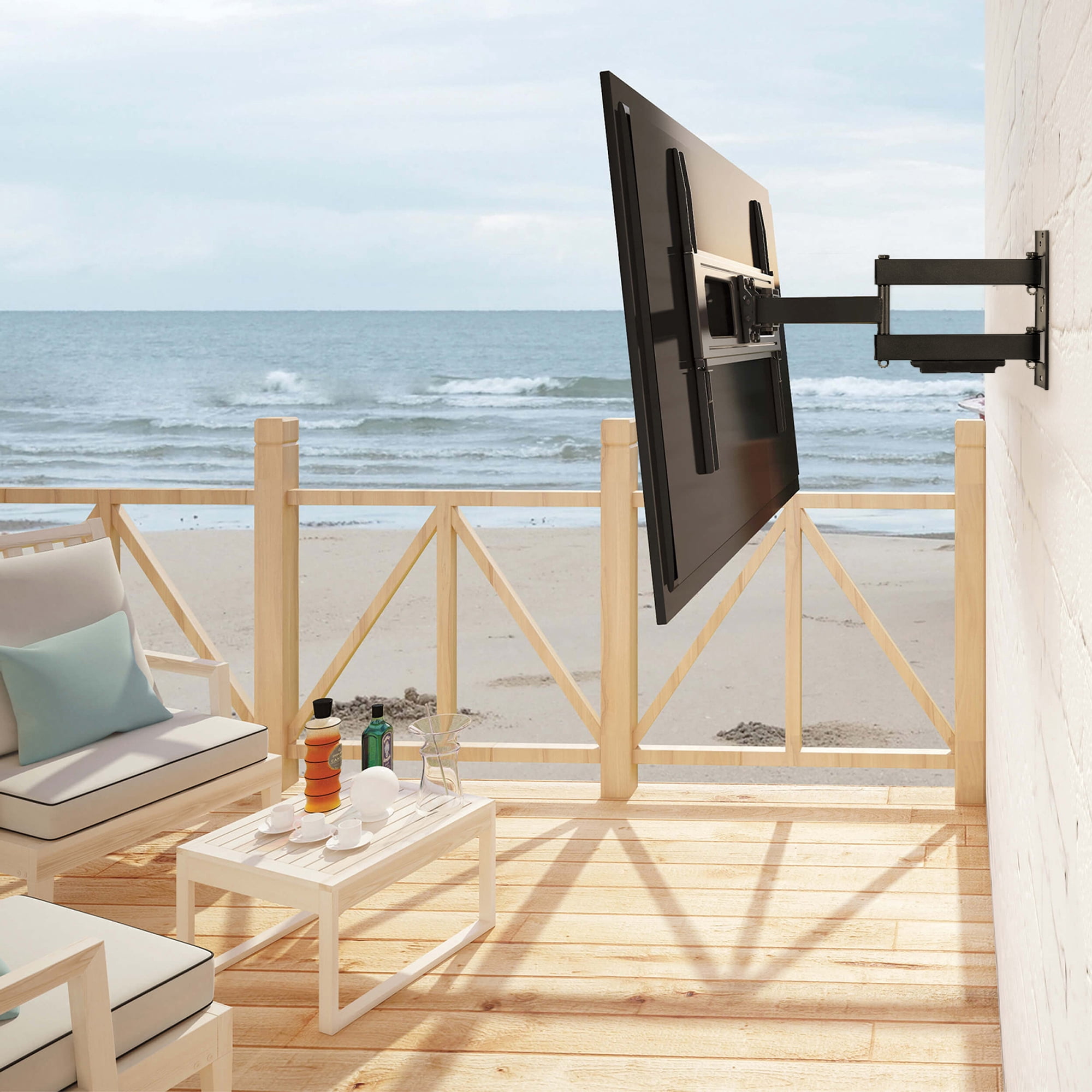 ZeboZap Vinyl Siding, Stucco, Brick, Outdoor TV mount 70" TV | Full Motion