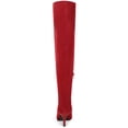 thumbnail image 3 of DARING DIVA Women's Thigh High Lace Up Stiletto Heel Over Knee High Boots Red 6, 3 of 6