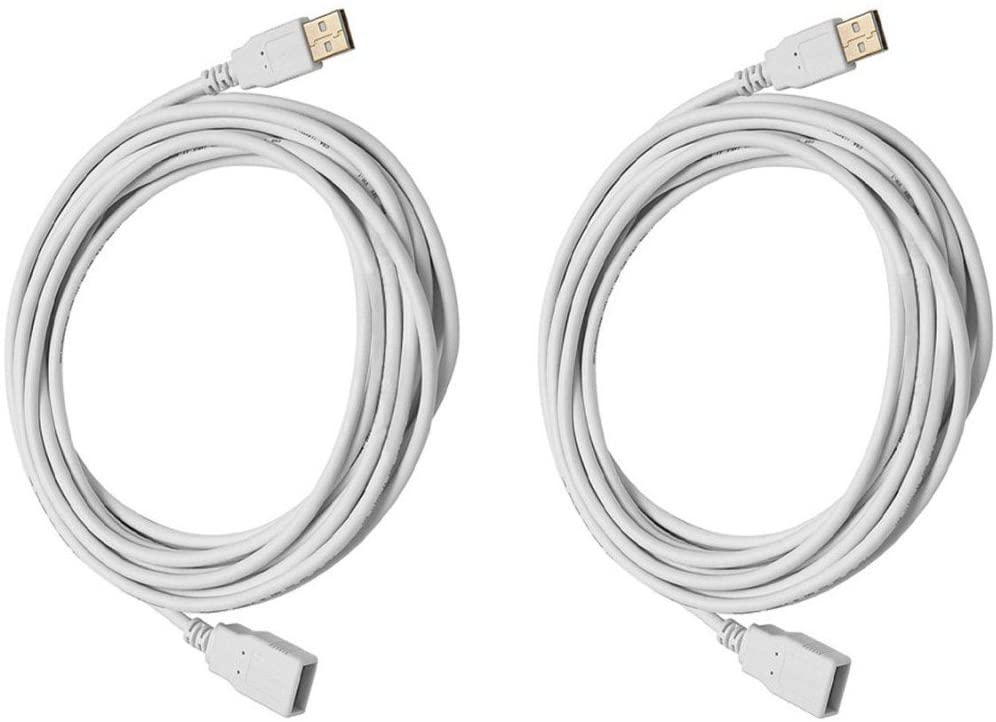 3 Pack USB 2.0 A Male to A Female Extension 28/24AWG Cable Gold Plated White 6 Feet 3 Pack USB 2.0 A Male to A Female Extension 28/24AWG Cable Gold Plated White 6 Feet