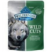 Blue Buffalo Wilderness Trail Toppers Wild Cuts High Protein Grain Free, Natural Wet Dog Food, Chunky Duck Bites in Hearty Gravy 3-oz pouch (pack of 24)