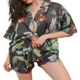 thumbnail image 2 of Short Sleeve Shirt and Drawstring Shorts Set for Women‘s Lounge, 2 of 5