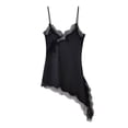 thumbnail image 3 of Women's Lace Vest V Neck Casual Camisoles Sleeveless Asymmetric Bottom Blouses Straps Vest Dress, 3 of 15