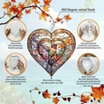 thumbnail image 3 of HELLOYOUNG 3D Metal Wind Spinner Hanging Heart Wind Chime for Outdoor, 360° Rotating Birds & Flowers Sculpture Garden Decor, Unique Balcony Art Ornament, Halloween Christmas Holiday Gift, 3 of 6
