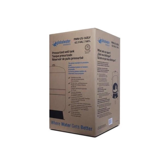 Global Water Solutions PressureWave 42.3 gal Pre-Charged Vertical Pressure Well Tank
