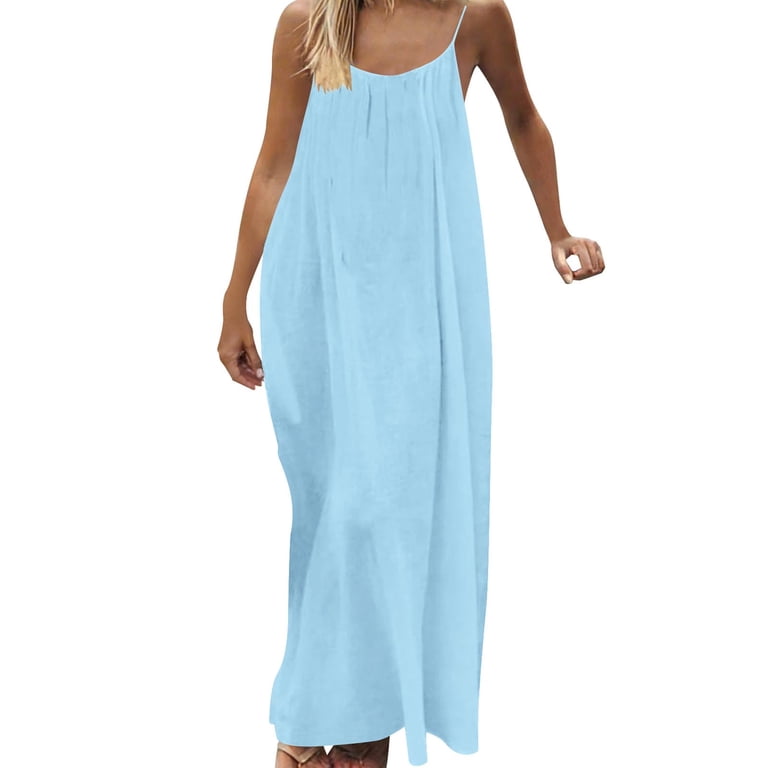 Lcziwo Plus Size Backless Cami Dress for Women Spaghetti Strap