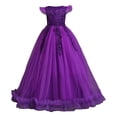 thumbnail image 4 of Fgnfyis Girls Dress Long Flowy Summer Formal Gown for Piano Performance Party Wedding Toddler Girl Dress Purple 13-14 Years, 4 of 6