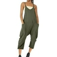 thumbnail image 1 of Cameland Plus Size Women Casual Jumpsuits Cold Shoulder Capris Pants Solid Suspender Straight Leg Pockets Rompers, 1 of 4
