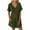 Army Green, variant on Women's Dresses New Solid Color Pocket Short Sleeve V-Neck Dress,Sizes S-3XL