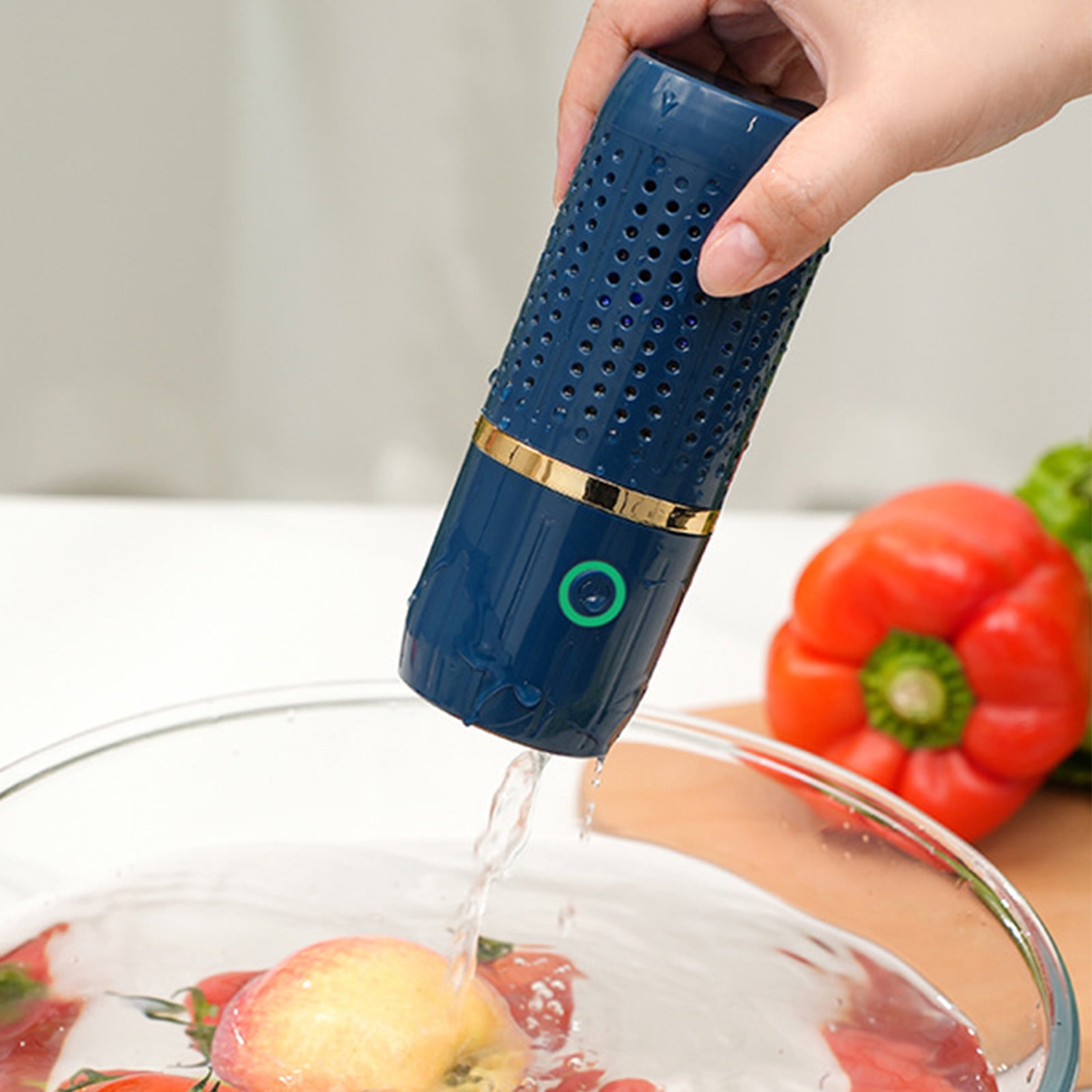 Herunwer Fruit and Vegetable Washing Machine, Portable Fruit and Veggies Cleaner Device, USB Wireless Food Purifier Fruit Veggies Washer for Cleaning Food