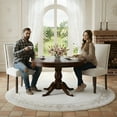 thumbnail image 2 of AFO Upholstered Dining Chairs Set of 2, Fabric Kitchen Side Chairs with Solid Wood Legs, Beige, 2 of 7