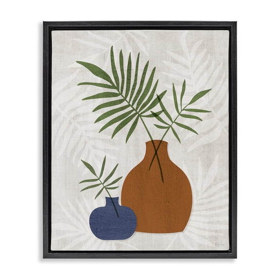 Stupell Industries Contemporary Boho Botanical Vases Black Floating Frame Canvas Art, 17 x 21, by Natalie Carpentieri