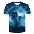 thumbnail image 1 of Camiseta con estampado 3D de dos gatos para hombre y mujer, camisa de manga corta, XXS, verano, 2021, 1 of 4