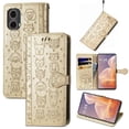 thumbnail image 1 of Funda Cartera FOXDOCK para Motorola Moto G85 , Flip PU con Relieve de Gatos y Perros, Tarjetero y Soporte, 1 of 6