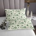 thumbnail image 3 of YST Christmas Village Bedspread Set Queen Size, Xmas Green Beige Quilt Set for Kids Teens, Christmas Tree Reindeer Rabbit Pattern Coverlet Set, Winter Holiday Bed Set with 2 Pillowcases, 3 of 3