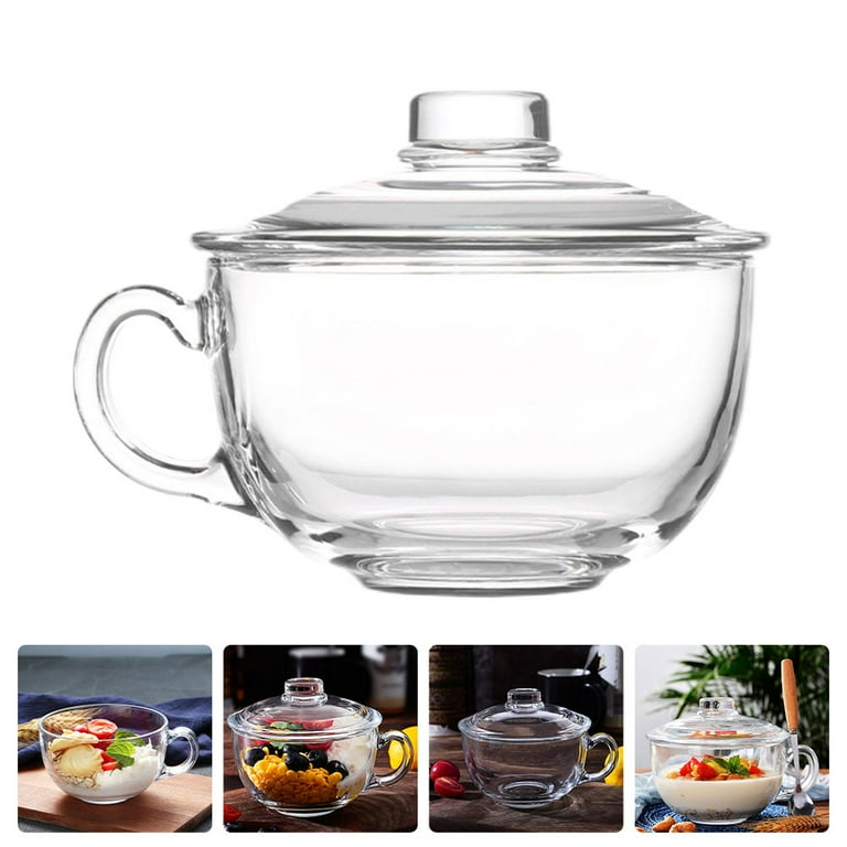 Hemoton Soup Bowls Crystal Salad Bowl Glass Serving Bowl Large Salad Bowl  Glass Ice Cream Bowls Glass Food Containers Large Clear Serving Bowl