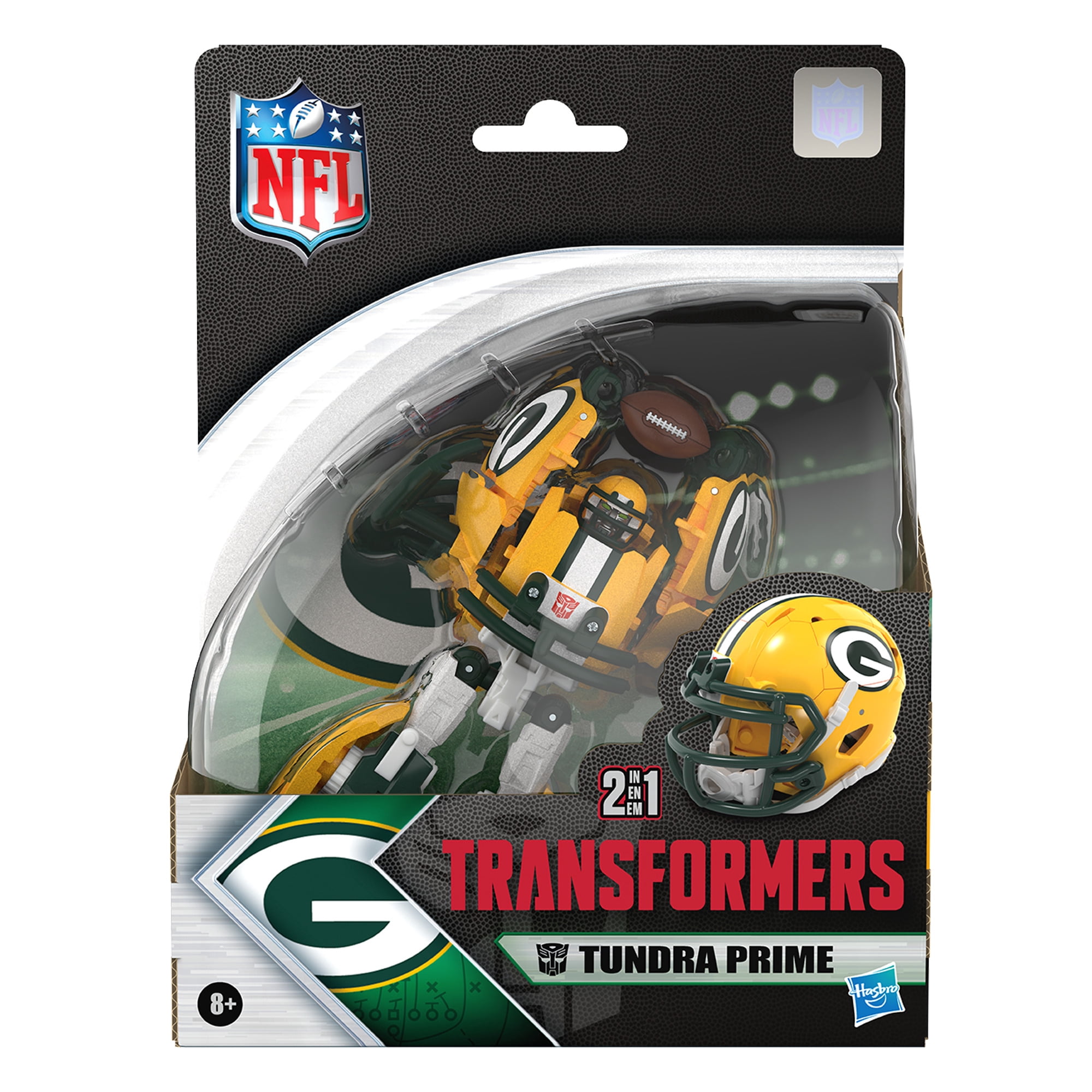Transformers Toys NFL Green Bay Packers Tundra Prime 5.5" Action Figure, 8+