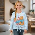 thumbnail image 4 of Xixirimido Axolotl Capybara Snowflake Blue Printed Girls Long Sleeve Shirts Cute Kids Fashion Crew Neck Tunic Tops Tie-hem Tees for Fall Winter, Size 11-12, 4 of 7