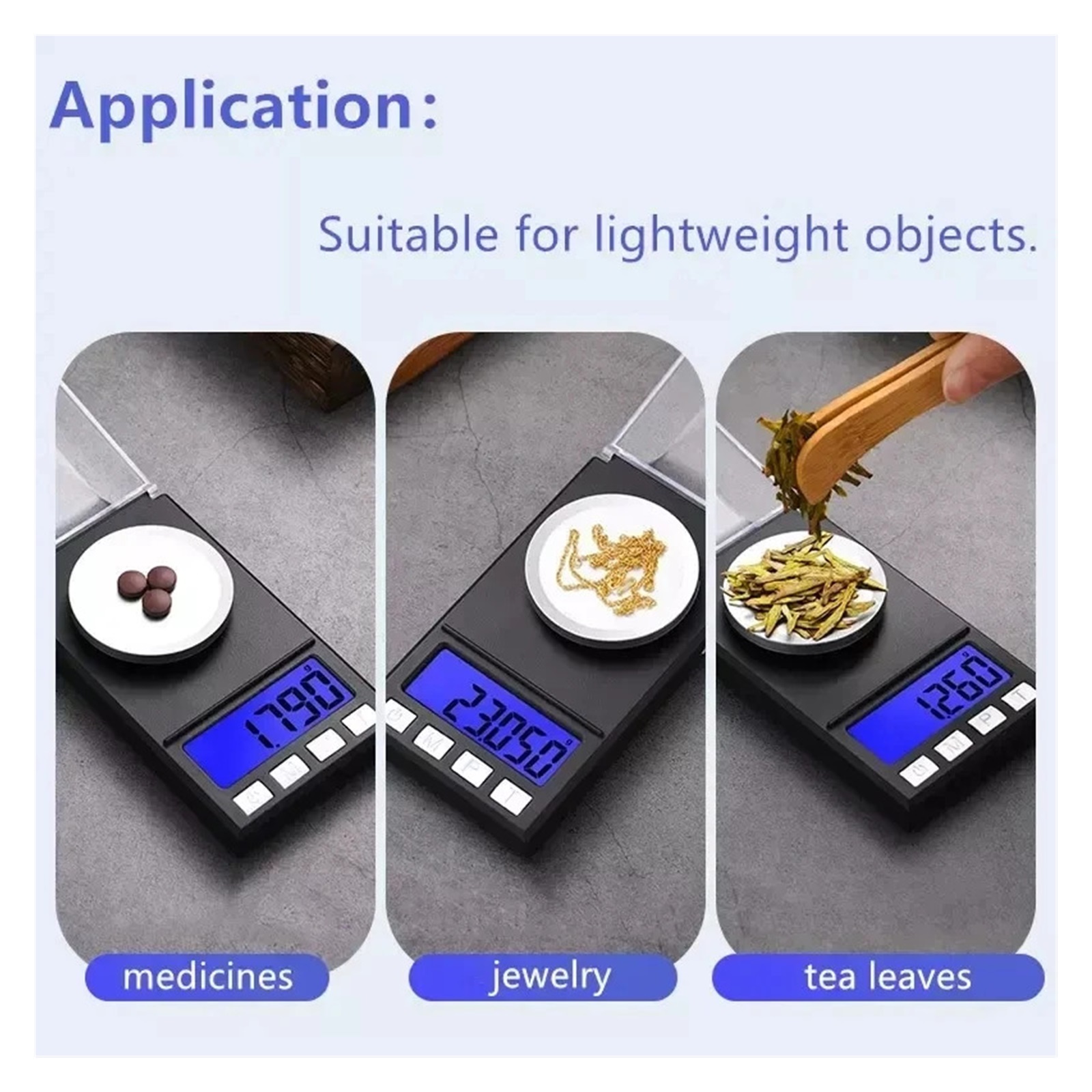 Electronic Balance Scale Kitchen Weighing Powder Milligrams Diamond Carat Jewelry Gold Portable