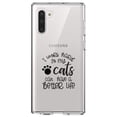 thumbnail image 1 of DistinctInk Clear Shockproof Hybrid Case for Samsung Galaxy Note 10 (6.3" Screen) - TPU Bumper Acrylic Back Tempered Glass Screen Protector - I Work Hard So My Cats Can Have a Better Life, 1 of 1
