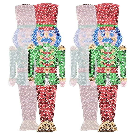 LOLIPPYY Backpack Accessories Nutcracker Soldier Patches Sequin Durable 4Pcs