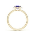 thumbnail image 2 of ANGARA Natural Vintage Style Claw-Set Round Tanzanite Halo Ring in 14K Yellow Gold for Women (Size-6mm) | December Birthstone, Birthday, Anniversary, Jewelry Gift for Women | Natural Tanzanite Ring, 2 of 8