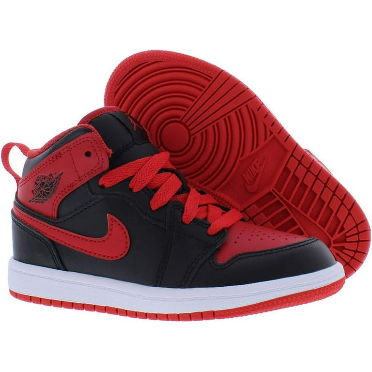 Nike Air Jordan 1 Mid Shoes - online Black and Red 3Y