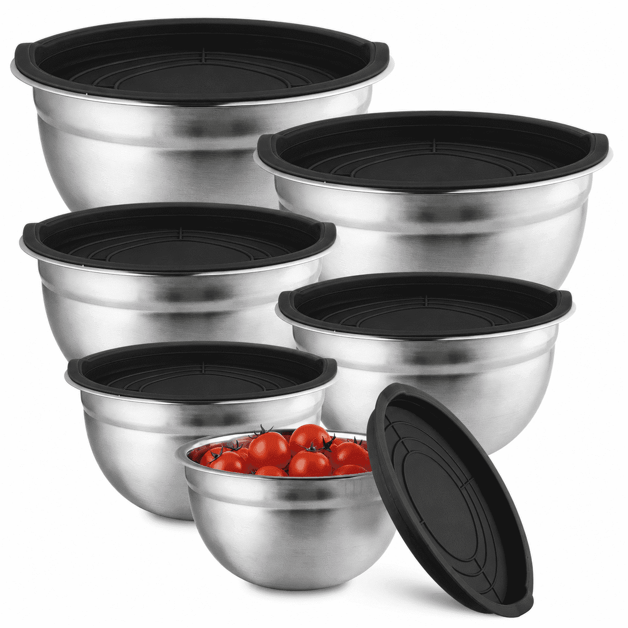 NULAS 6-Piece Stainless Steel Mixing Bowl Set with Lids Deal
