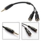 thumbnail image 3 of Cable Divisor Adaptador de cable divisor Y de audio estéreo de 35 mm macho a 2 hembra para Audífonos Mic, 3 of 9