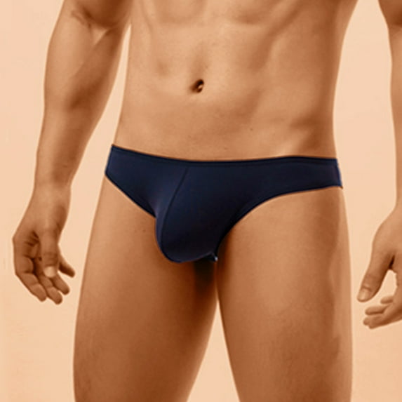 Vedolay Men's Panties Mens Crotch Seamless Glossy Silky High Elastic Plus Size Mens Briefs Underwear,Black L