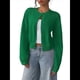 thumbnail image 1 of Suéter Tipo Cárdigan Corto de Larga con Botones y Cuello Redondo para Mujer, Ropa de Punto . Verde XL, 1 of 9