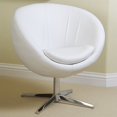 thumbnail image 2 of Noble House Daniel Leather Egg Chair in White, 2 of 5