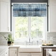 thumbnail image 2 of Navy Blue Short Window Valance Curtains - Abstract Art Farmhouse Window Treatment Valances Curtain for Kitchen Bedroom Bathroom Living Room Dining Room Cafe Decor with Rod Pocket, 54 x 18 in, 2 of 6
