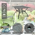 thumbnail image 3 of 5-Piece Outdoor Patio Dining Set, All-Weather Metal Steel Furniture with Stacking Chairs & Square Table with Umbrella Hole, Black, 3 of 10