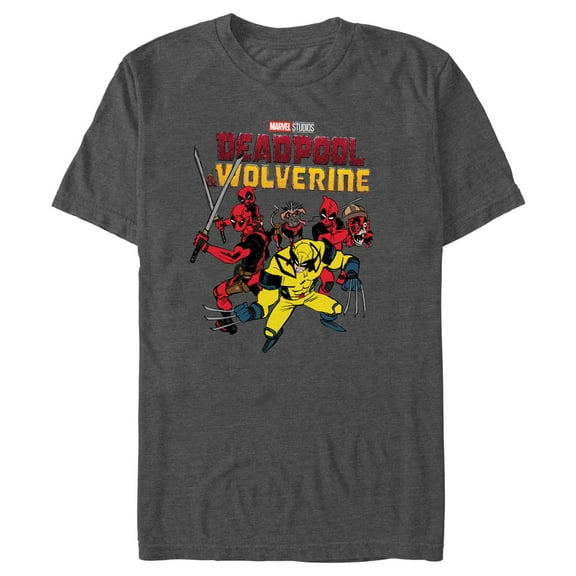 Men's Marvel: Deadpool & Wolverine Team in Action Graphic T-Shirt