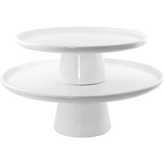 10 Strawberry Street 2 Piece Cake Stand Set, White