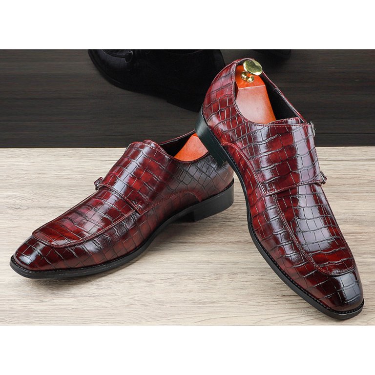 Santimon Men's Double Monk Strap Dress Loafers - Formal Business Casual Slip-On Shoes For Wedding, Office & Special Events