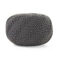 thumbnail image 4 of Haley Indoor Handcrafted Modern Fabric Weave Pouf, 4 of 9
