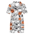 thumbnail image 4 of 2 Pieces Halloween Pajamas Set for Women Cozy Lounge Outfit Pumpkin Ghost Sleepwear Top and Shorts Festival Everyday Wear, 4 of 8