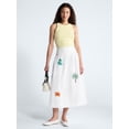 thumbnail image 3 of Free Assembly Women's and Women's Plus Embroidered Cotton Maxi Skirt with Drop Waist, Sizes XS-4X, 3 of 6